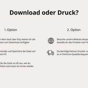 May include: Download or print? Two options are presented for purchasing a digital product. Option 1: Download the file after purchase and save it to your computer. Option 2: Order the product and have it shipped to your home.