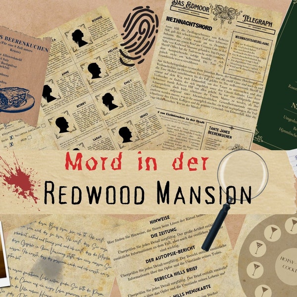 Krimispiel, spannendes Detektivspiel, Escape Room Spiel, Mord auflösen, Mordspiel Detektiv