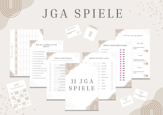 Junggesellenabschied Spiele für Frauen, editierbare JGA Spiele, personalisierbares JGA Spiel, Brautparty Spiel PDF