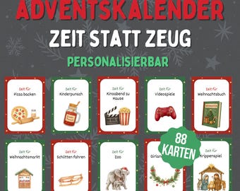 Advent calendar time instead of stuff, Advent calendar activities to print, personalized Advent calendar, DIY Advent calendar for children