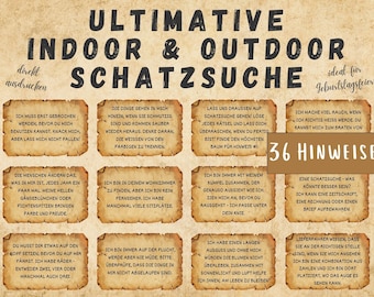 Treasure hunt for children&#39;s birthdays, scavenger hunt for indoors and outdoors, scavenger hunt to print PDF, treasure hunt for children