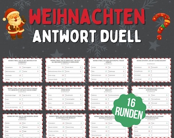 Juego de fiesta de Navidad, divertido juego de Navidad, juego familiar de Navidad, concurso de Navidad, juego para niños y adultos