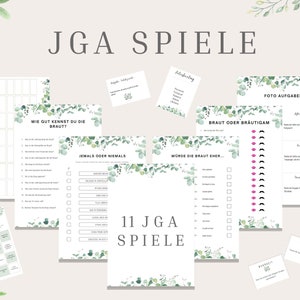 JGA games set for women, 11 editable JGA games, customizable bachelorette party game, bridal shower, template in DIN A4