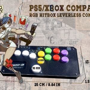 PS5/XBOX compatible RGB hitbox leverless controller