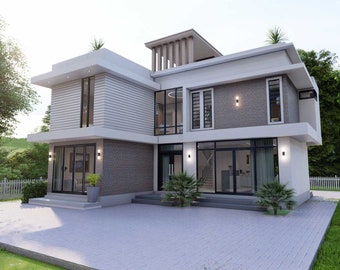 11x12 Meters Small House FLOORPLAN | 4 Bedrooms House Plan | Modern House | 2 Story House