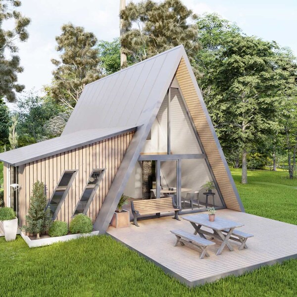 A Frame Small House Plans Etsy UK