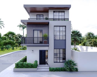 6x7 Meters Small House FLOORPLAN | 4 Bedroom House Plan | Modern House | 3 Story House
