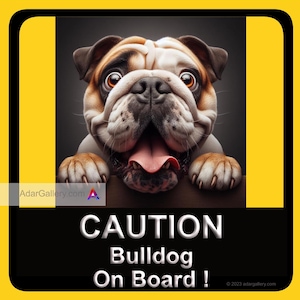 BULLDOG! |   Stickers &quot;Dog On Board&quot; | Dog Stickers For Car | Drivers Behind Will Remember Your Sticker | Dog Decal |