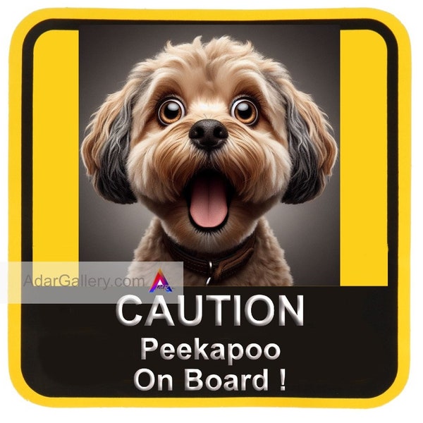 PEEKAPOO! |   "Dog On Board" Stickers | Dog Stickers For Car | Drivers Behind Will Remember Your Sticker | Mix n Match | Dog Decal, Dog
