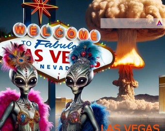 Welcome to Las Vegas | Travel Stickers | Las Vegas Collectible Sticker | Las Vegas | Aliens | Bumper Sticker | Bumper Decal | Truck Sticker