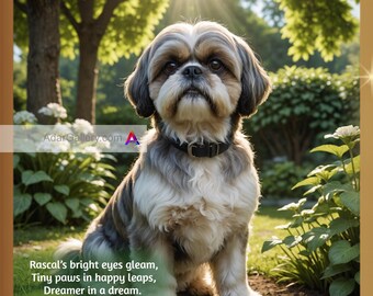 PERSONALIZED Haiku poem for your breed | Inspirational Dog Poetry | Refrigerator Dog Art | Magnet or Sticker - Read The Description Below