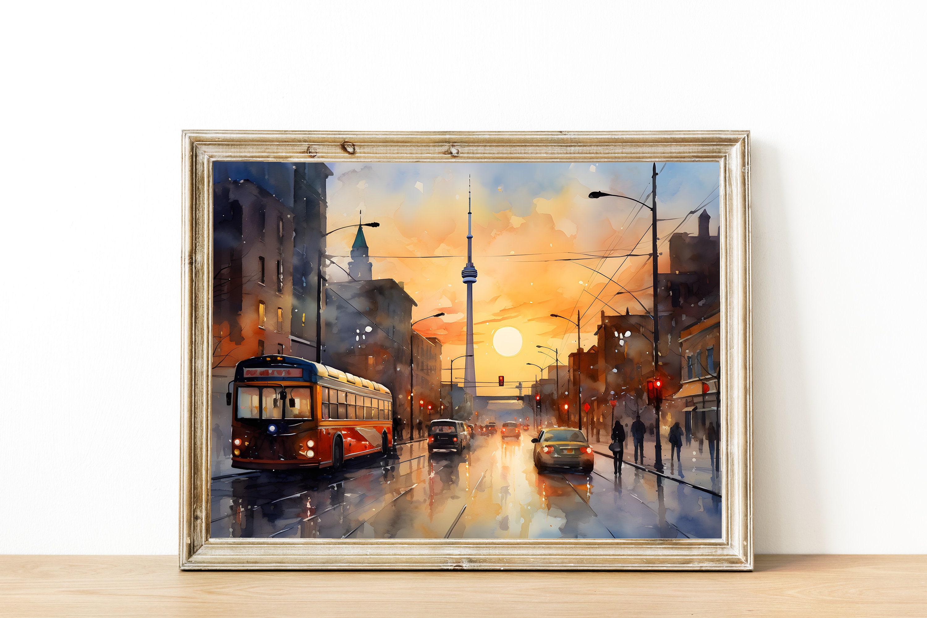 TORONTO CANADA SUNSET GICLEE CANVAS ART PRINT POSTER
