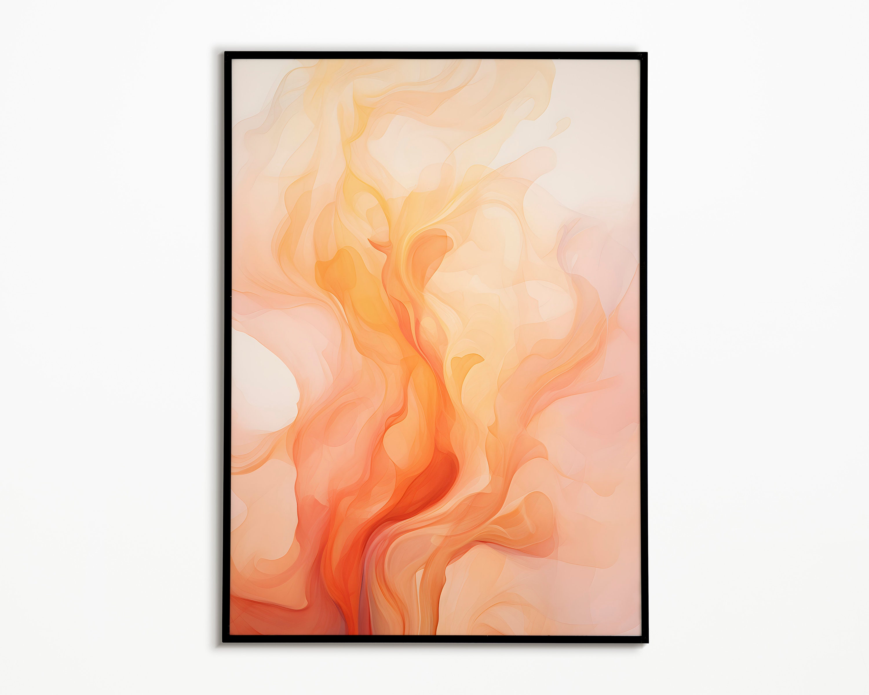 Download Abstract Painting of a Large Wave with Fire and Flames