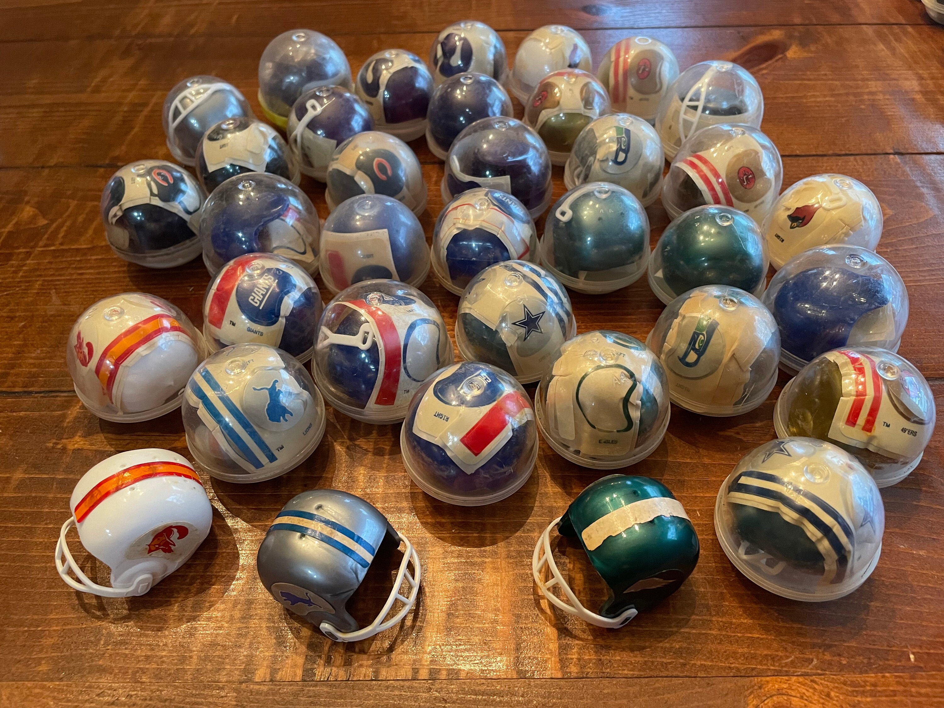 NFL ミニヘルメットのアンティークコレクション、NOS、チーフス、49ers
