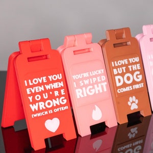 Lustige 3D-gedruckte Valentinstag Schilder - Einzigartige romantische Geschenke für Paare Tierliebhaber Gamer & mehr Handgemachtes Humordekor Personalisierte Zitate