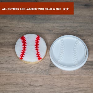 Baseball Cookie Cutter – Labelled with Name and Size – For Fondant, Polymer Clay, Playdough, Arts & Crafts – All Sizes – Baseball Gift Ideas