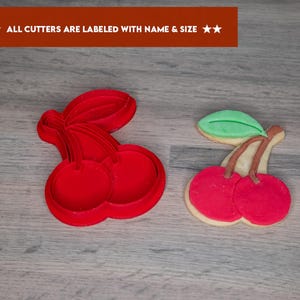 Cherry Cookie Cutter: 3D Printed PLA, Summer Baking Gift