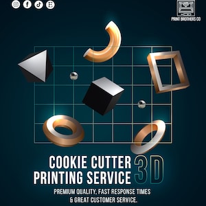 Custom 3D Printed Cookie Cutter & Fondant Embosser (PLA)