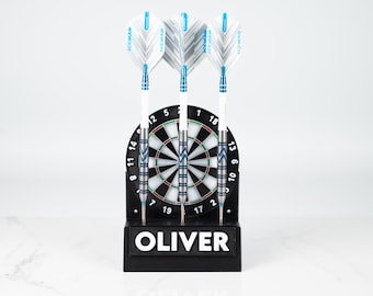 3D Printed Personalized Dart Holder: Dartboard Desk or Wall Mount