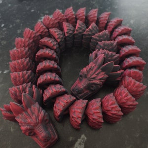 Der 2-köpfige Drache-Fidget-Spielzeuggeschenk - Stim-Spielzeug, 3D gedruckt, gegliederter Drache, Drache-Fidget-Spielzeug, Fidget-Drache, 3D gedruckte Tiere 2 Farbe