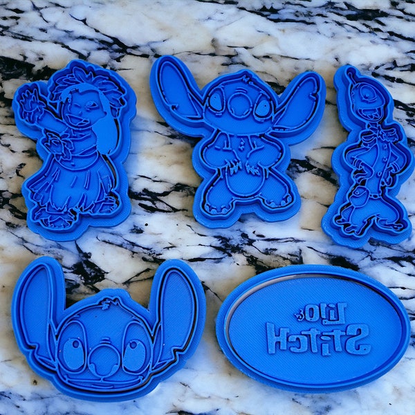 Lilo & Stitch Inspired Cookie Cutters - Cutter and Stamp Seperate