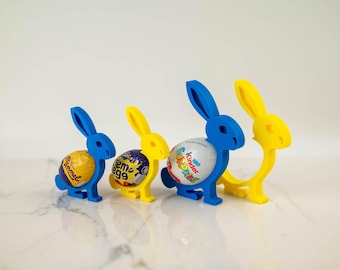 Easter Bunny Egg Holder - 3D Printed Chocolate Egg Stand for Kinder Suprise Egg, Creme Egg, Caramel Egg - Easter Basket Filler, Party Favor