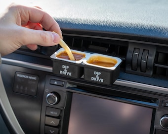 Saushouder voor ventilatieopeningen: dubbele dipclip voor fastfoodsauzen