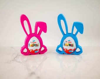 Easter Bunny Kinder Suprise Egg Holder - 3D Printed Chocolate Egg Stand - Fun Easter Basket Gift, Kids Easter Treat, Easter Party Favor
