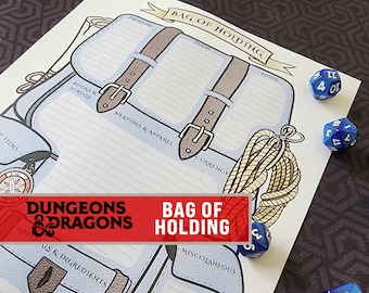 DnD Bag of Holding (Hoja de Inventario Práctico) - 5ta Edición