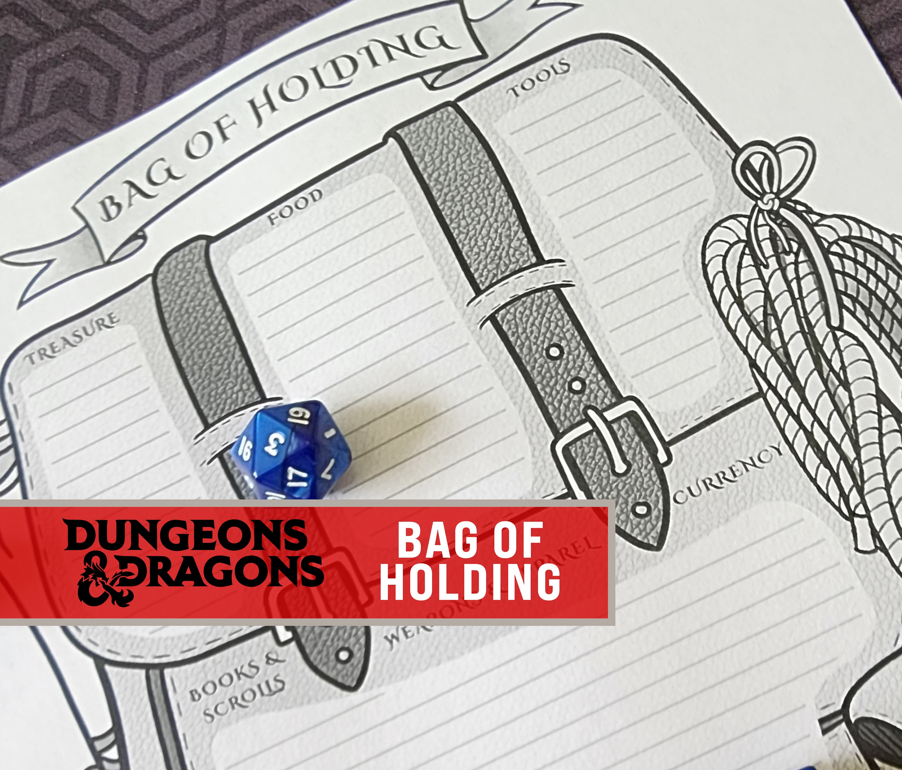 Dnd Bag of Holding practical Inventory Sheet 5th Edition Etsy