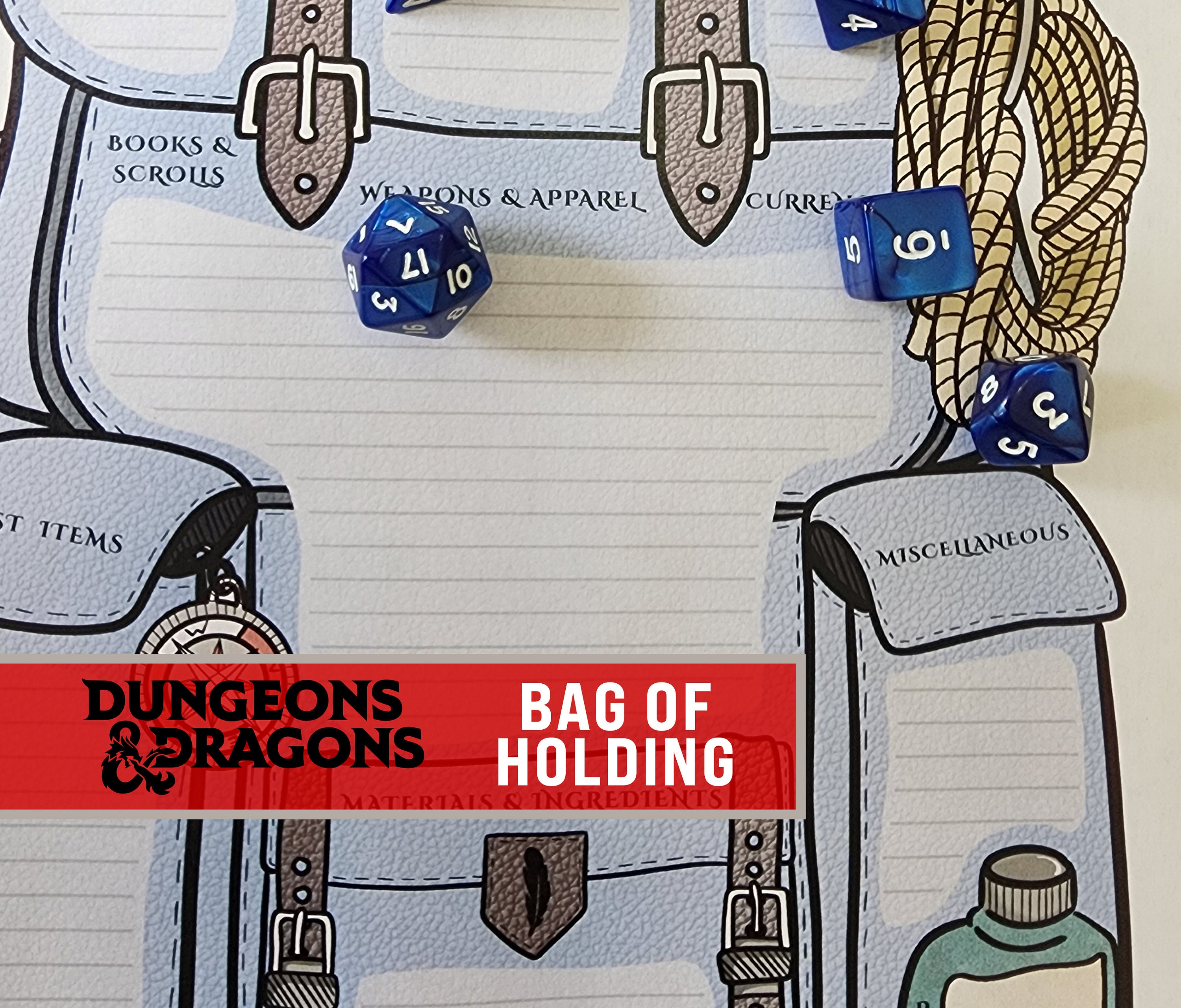 Dnd Bag of Holding practical Inventory Sheet 5th Edition Etsy