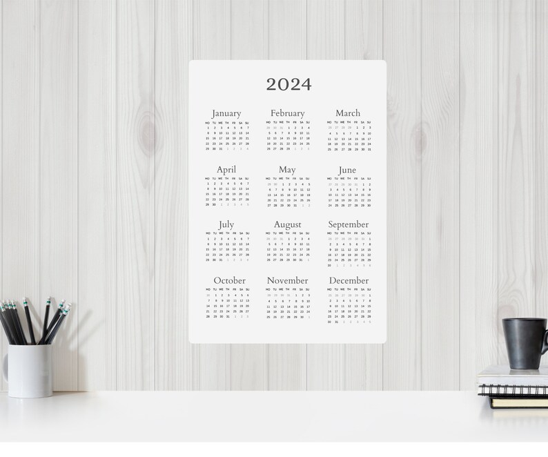 2024 Wall Calendar Printable, 2024 Printable Calendar, 2024 Wall