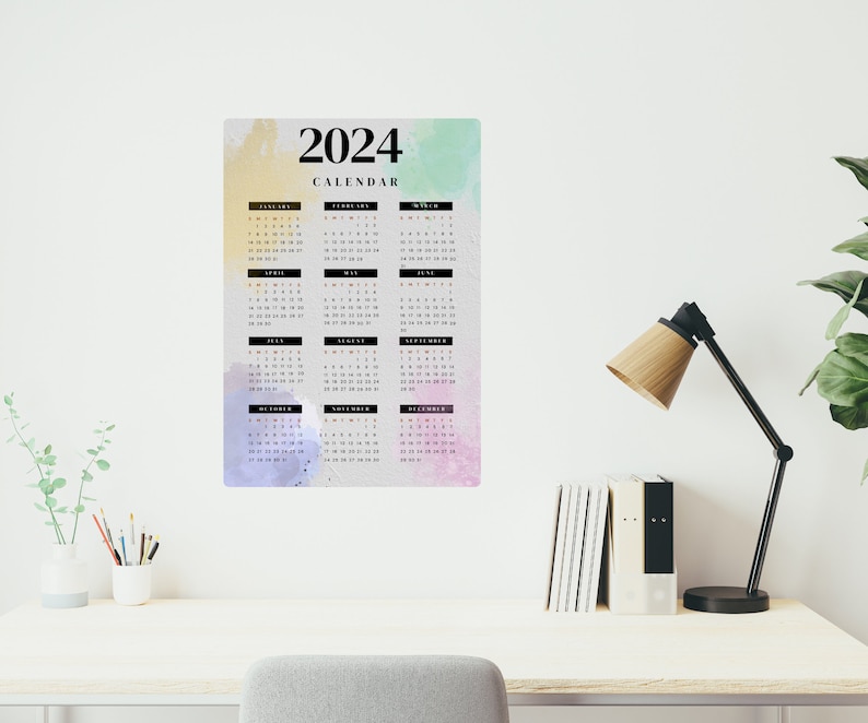 2024 Wall Calendar Printable, 2024 Printable Calendar, 2024 Wall