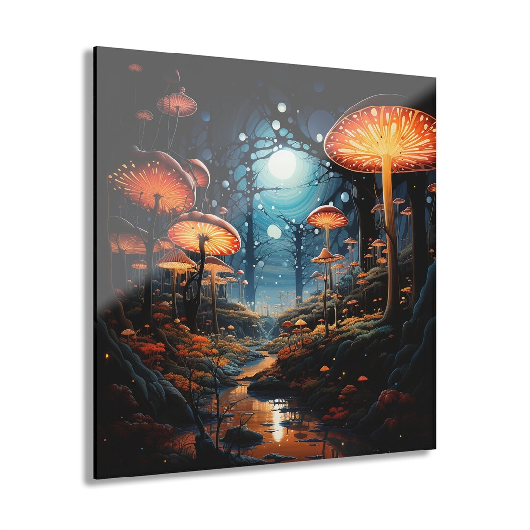 Trippy Mycology | Psychedelic Mushroom Land Acrylic Print | Acrylic ...