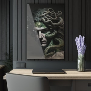 Green-Hued Greek God | Greek Mythology | Acrylic Print with French Cleat | Greek Art | Wall Decor | Indoor Decor