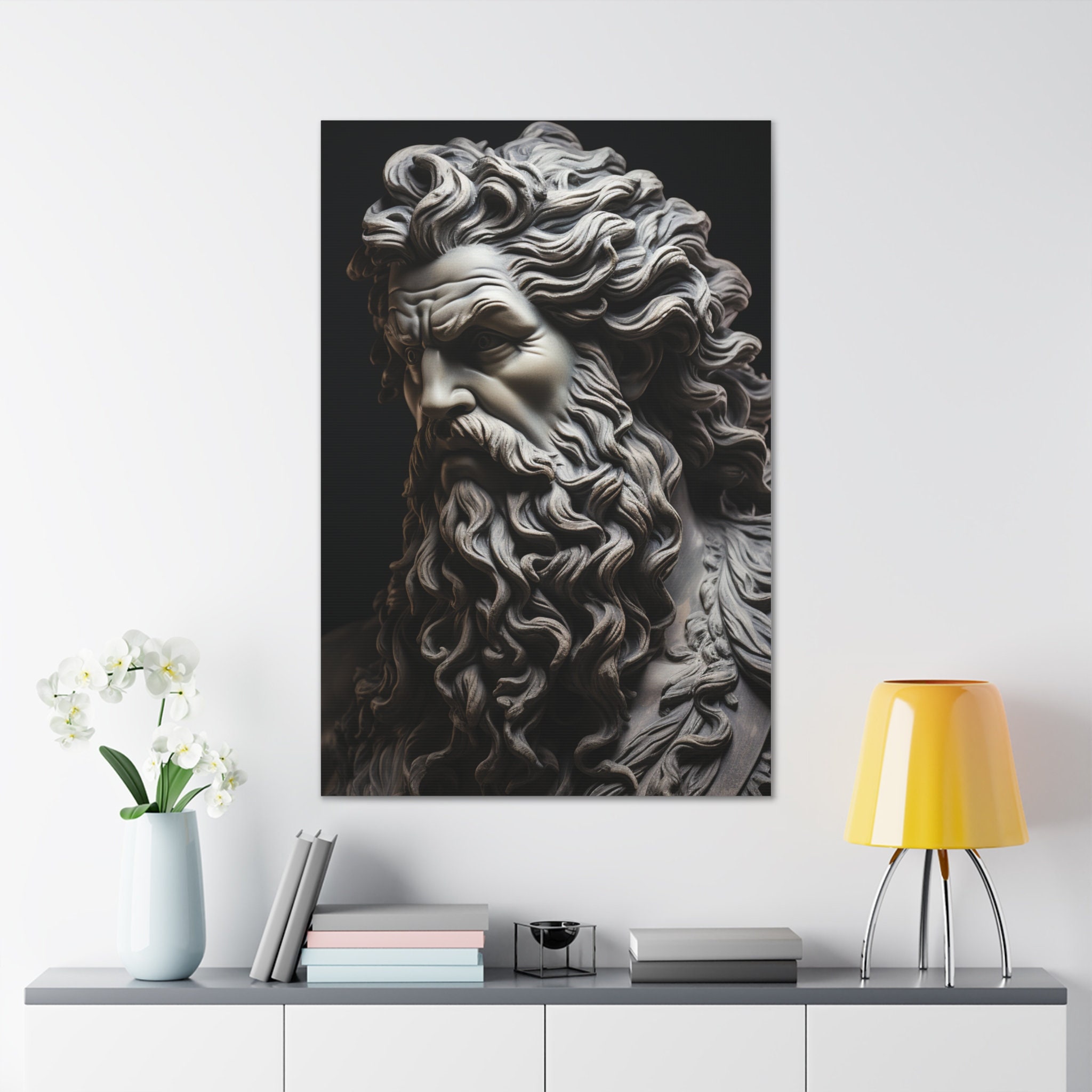 Zeus Unveiled Greek God Wall Art Mythology Masterpiece Statue of Zeus