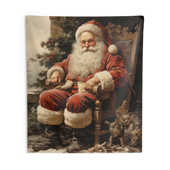 Kindest Santa Christmas Tapestry Holiday Season Theme indoor Wall Tapestries Etsy