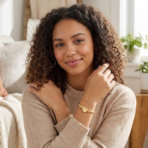 Pulsera con corazón cristiano grabado, alambre de plata u oro con versículo bíblico, pulsera Josué 1:9, joyería con escritura bíblica