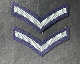 Pair of Authentic WWII WW2 British RAF Sleeve Chevrons Rank Lance Corporal