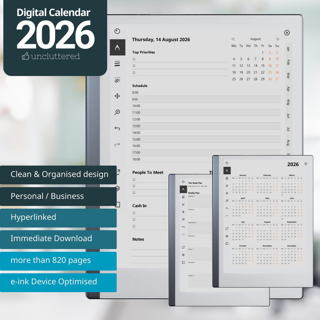2026 Digital Daily Planner: Hyperlinked Daily Template (PDF) - Etsy