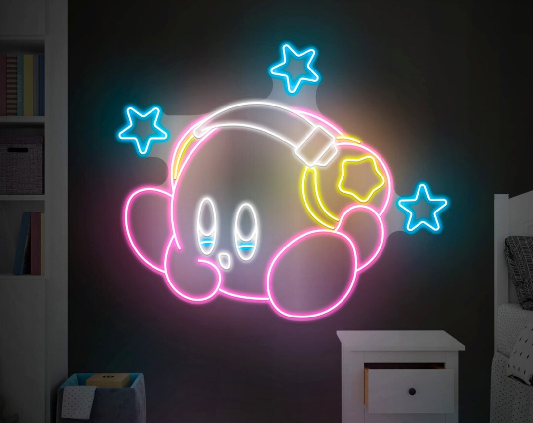 Kirby Neon Sign Anime Neon Sign, Custom Japanese Neon Light, Cute Neon
