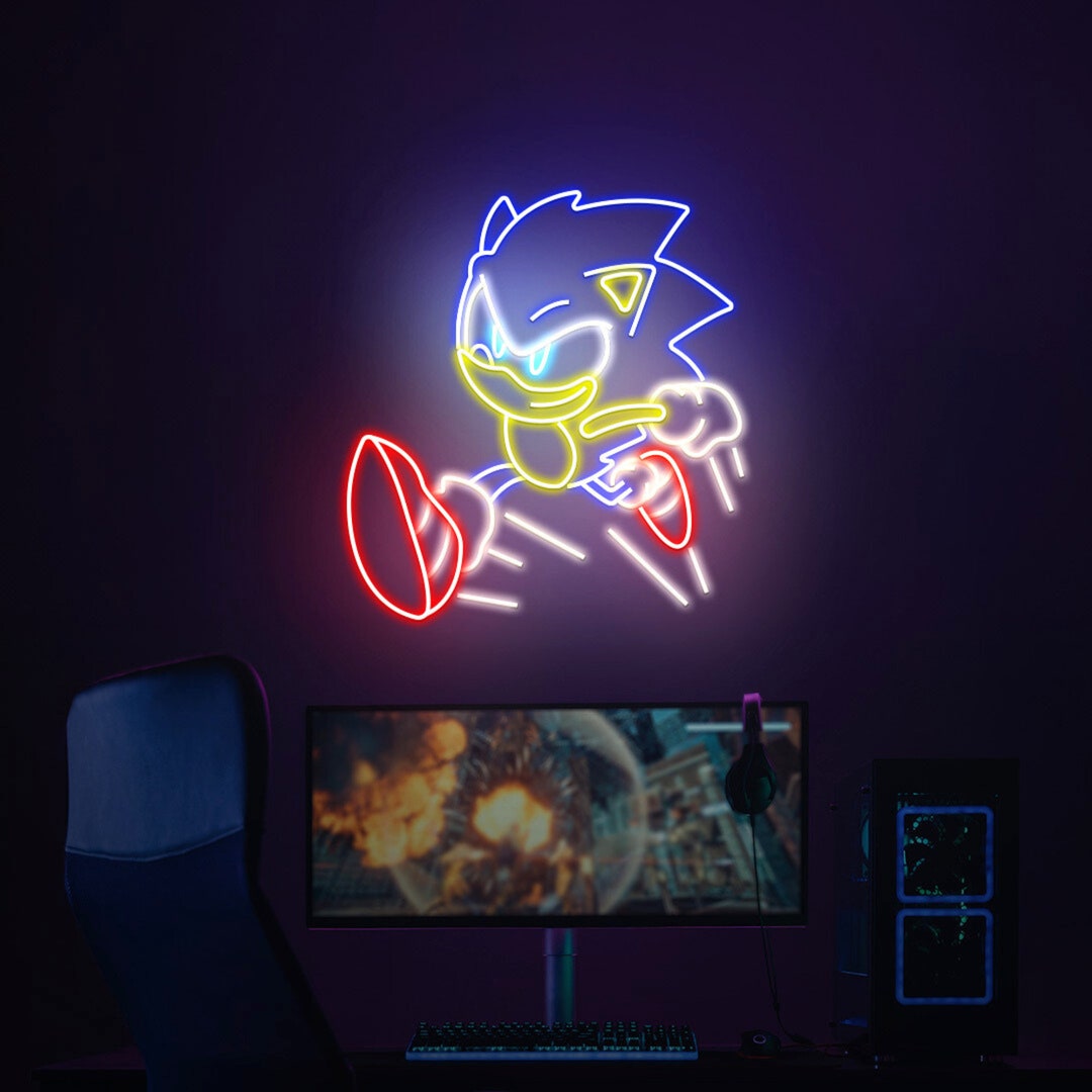 Sonic Neon Sign Running Sonic Neon Light Sign Anime Neon - Etsy