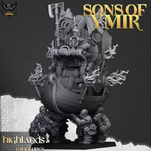 Highlands Miniatures - Dwarf King on Throne - Fantasy Battles