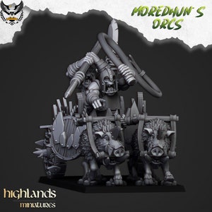 Highlands Miniatures - Moredhun&#39;s Orcs - Orc Chariot - Fantasy Battles
