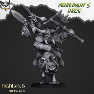 Highlands Miniatures - Moredhun&#39;s Orcs - Mounted Orc Chief - Fantasy Battles