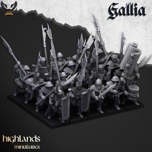 Highlands Miniatures - Gallia Men-at-Arms & Command - Fantasy Battles