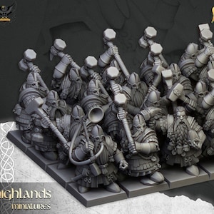 Highlands Miniatures - Sons of Ymir - Dwarf Kingsguard Unit - Fantasy Battles