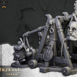 Highlands Miniatures - Sons of Ymir - Dwarf Old Siege Engines - Catapult & Ballista- Fantasy Battles