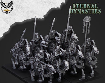 Highlands Miniatures - Eternal Dynasties Ancient Skeletal Cavalry (Bows or Spears) - Fantasy Battles