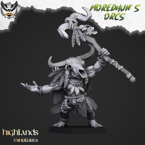 Highlands Miniatures - Moredhun&#39;s Orcs - Cave Orc Shaman - Fantasy Battles